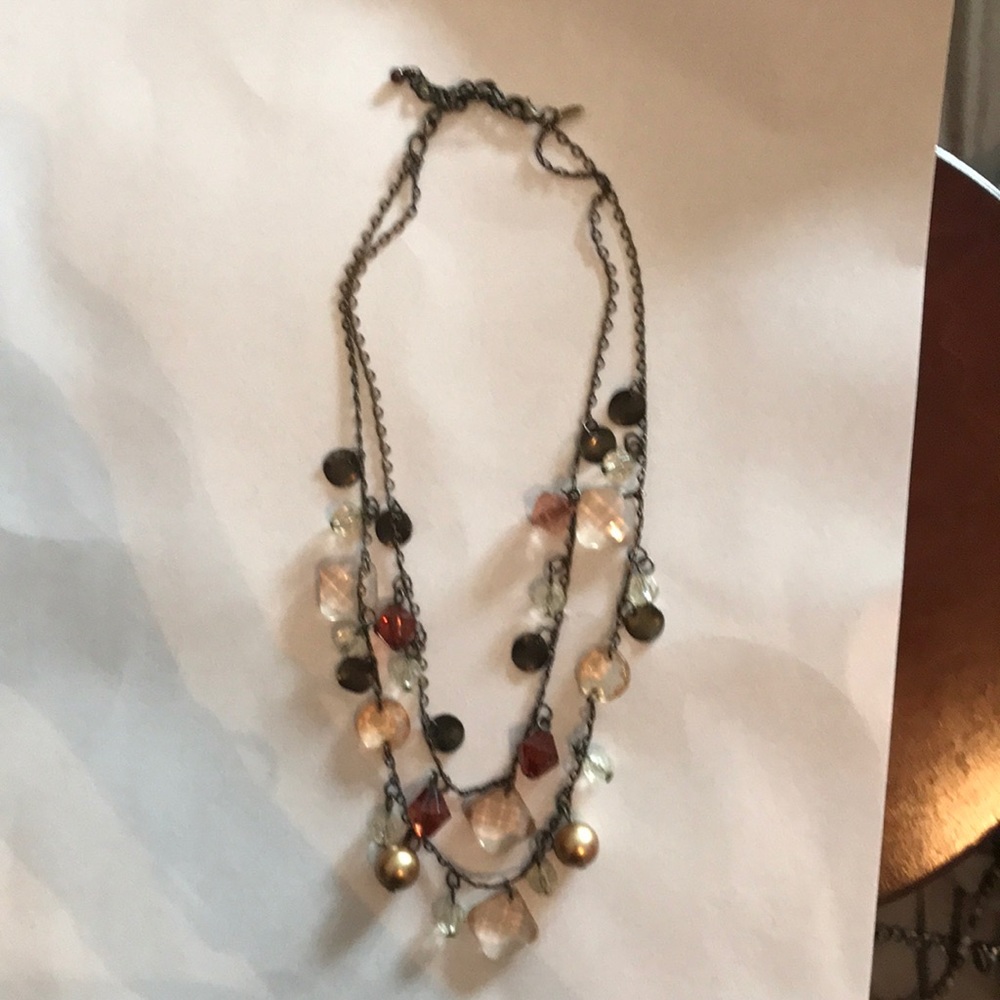 Double strand beaded necklace